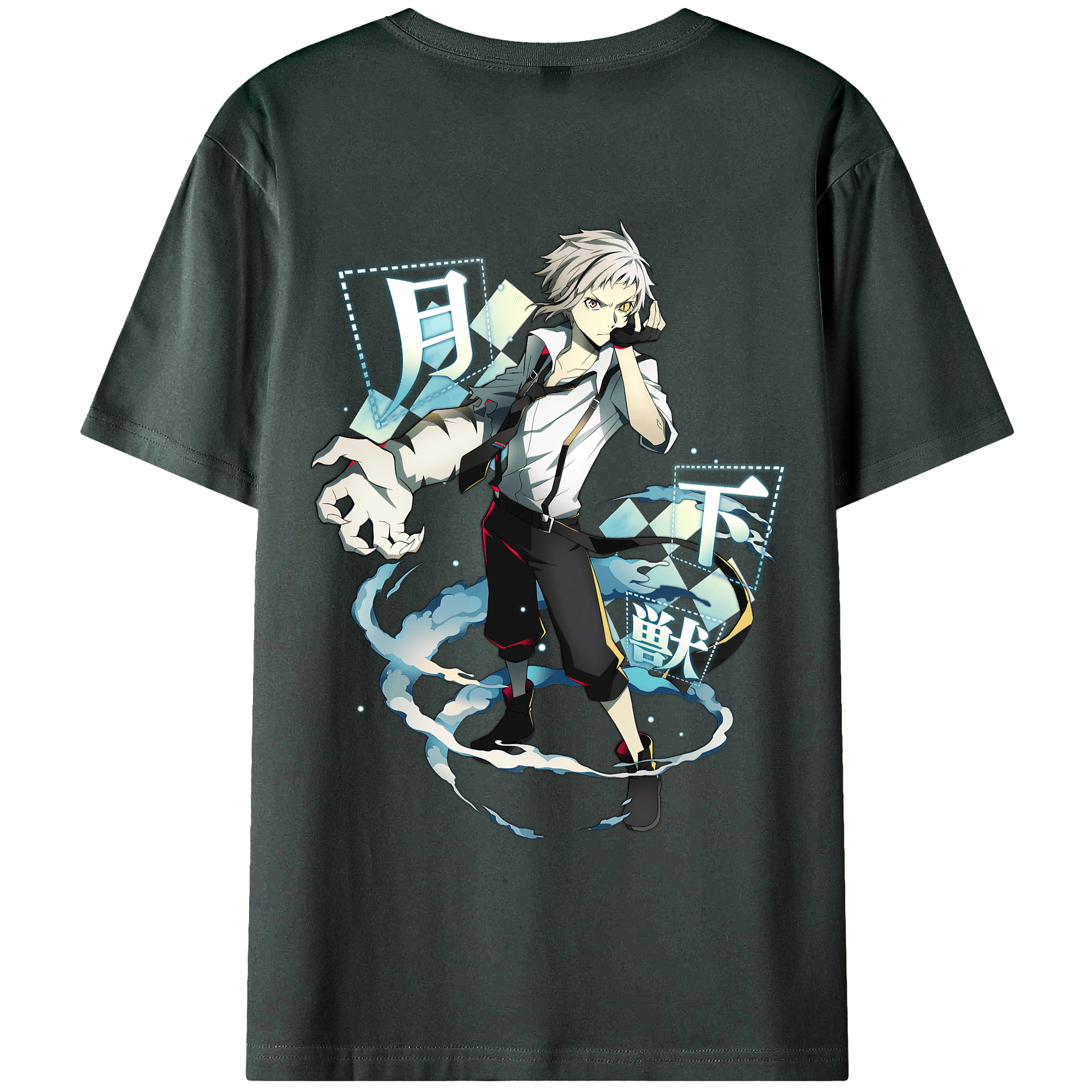 （画像用） 文豪ストレイドッグス Bungo Stray Dogs 綿100％ メンズ半袖Tシャツ（バックプリント） 通気性